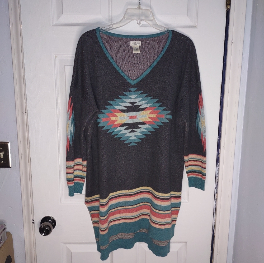 Tasha Polizzi Tunic Sweater  Saltillo Pullover Southwestern Western S
